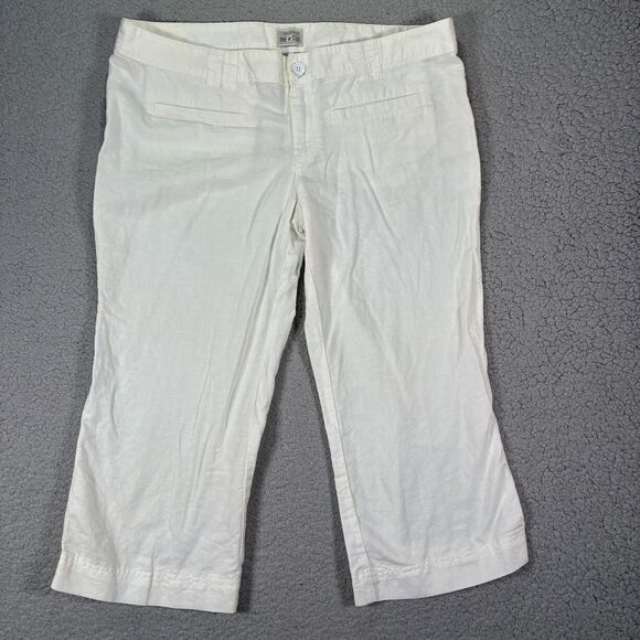 Converse One Star Women's Linen Off White Cotton Linen Blend Pants Sz 16 Fit 3 - Picture 1 of 11